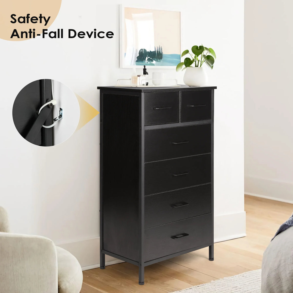 White 6 Drawer Wood Dresser Q599732
