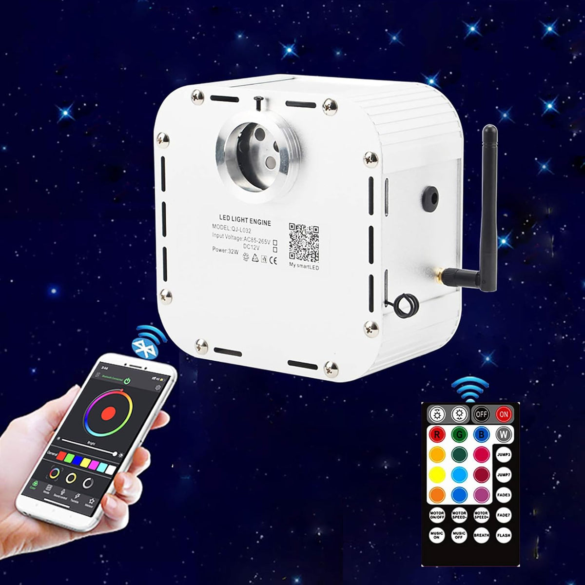 Bluetooth Fiber Optic Light Box with Remote Control E823