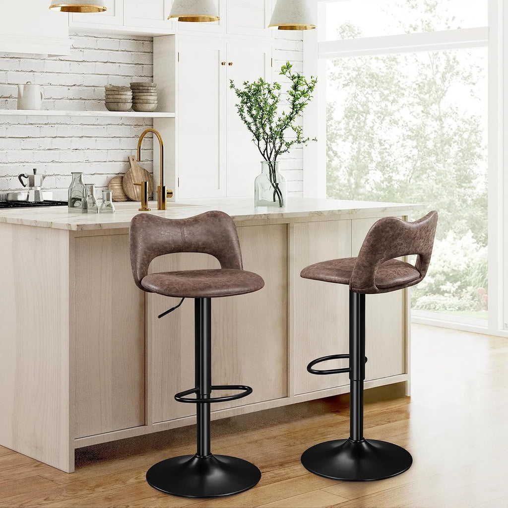 Grey Adjustable Swivel Bar Stools Set of 4 N555162