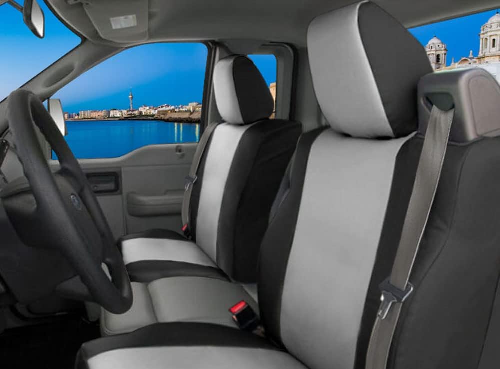 Custom Fit Neoprene Car Front Seat Covers Gray & Black E980