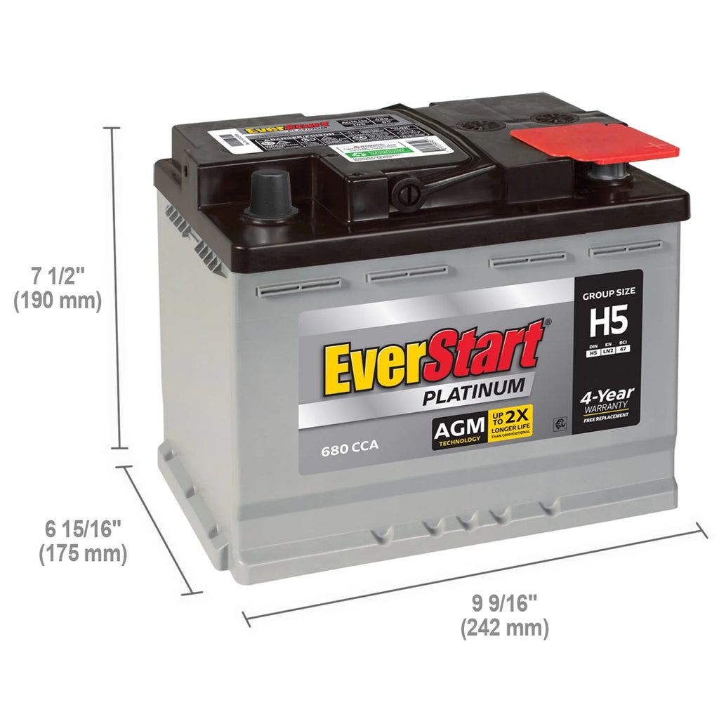 AGM Automotive Battery Group Size H5 12 Volt 680 CCA J4712