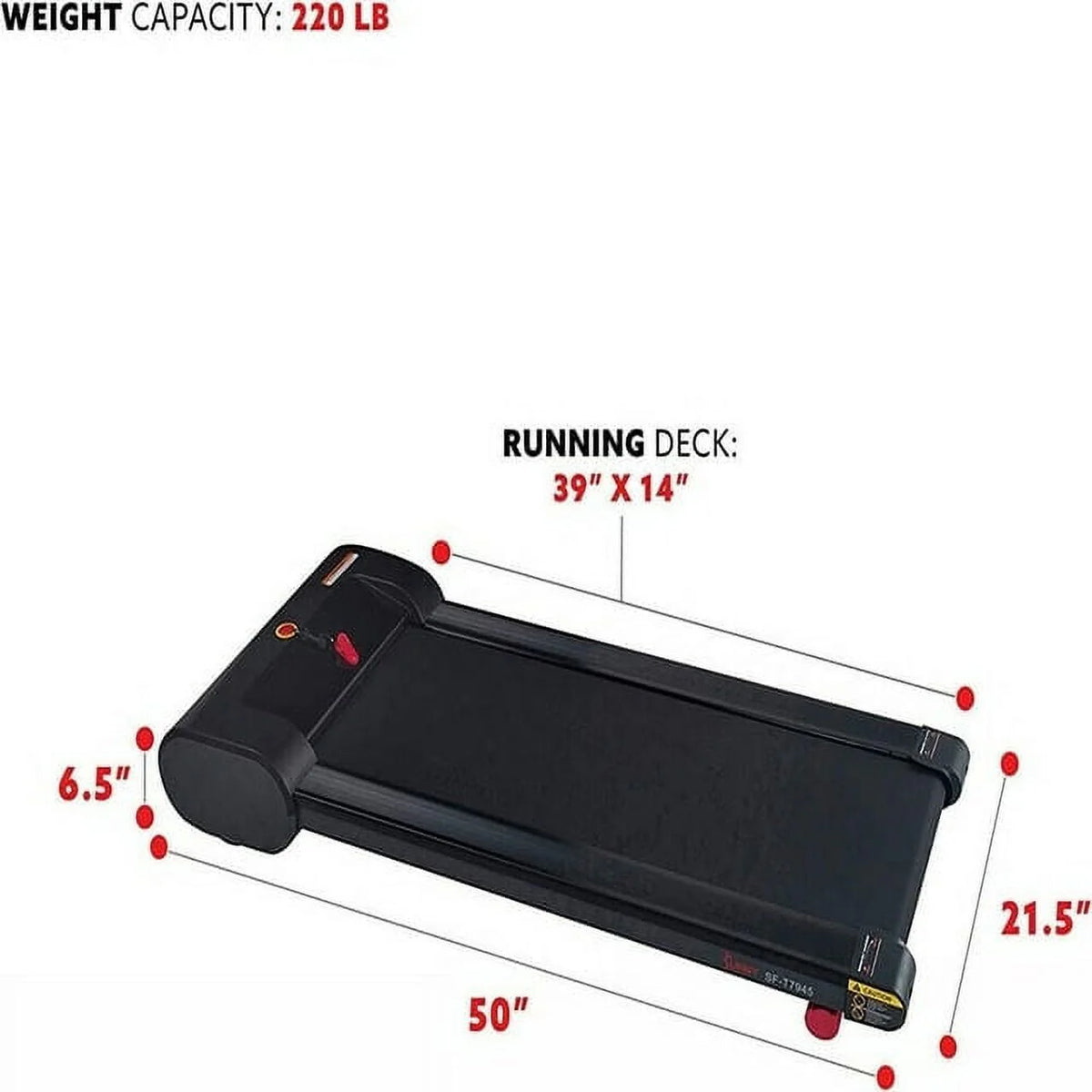 Electric Walking Pad Treadmill Black R8850
