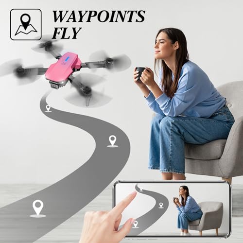 Mini Drone with Camera 1080P, Foldable, 2 Batteries, Black R37556