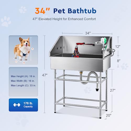 50” Dog Bathing Station with 304 Stainless Steel Tank V1645