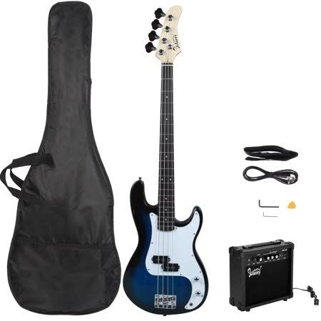 Blue Right-Hand Bass Guitar Kit with Amplifier O70949