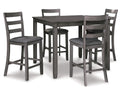 Counter Height Dining Table and Bar Stools Set of 5 Gray S606455