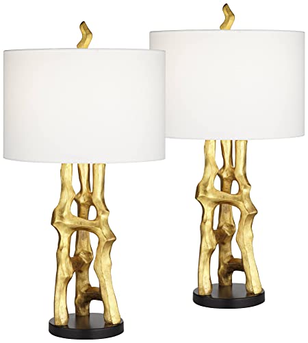 Set of 2 Gold Bamboo Table Lamps V7500