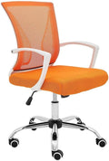 White Orange Mesh Back Desk Chair E2110