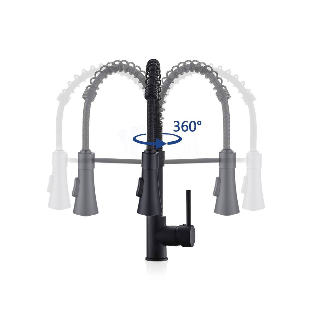 Black Kitchen Sink Faucet with Deck Plate I399910