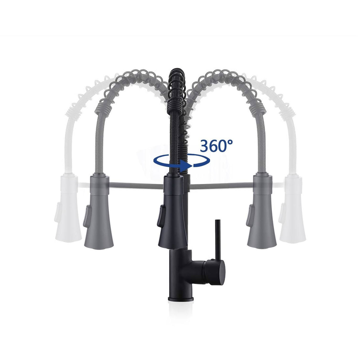 Black Kitchen Sink Faucet with Deck Plate I399910