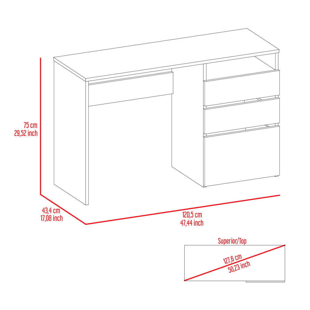 Black Three Drawer Computer Desk X892