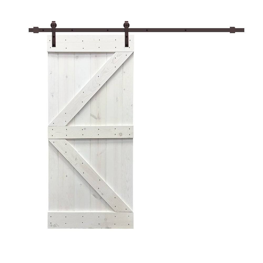 Charcoal Black Stained Wood Interior Sliding Barn Door with Hardware Kit O350
