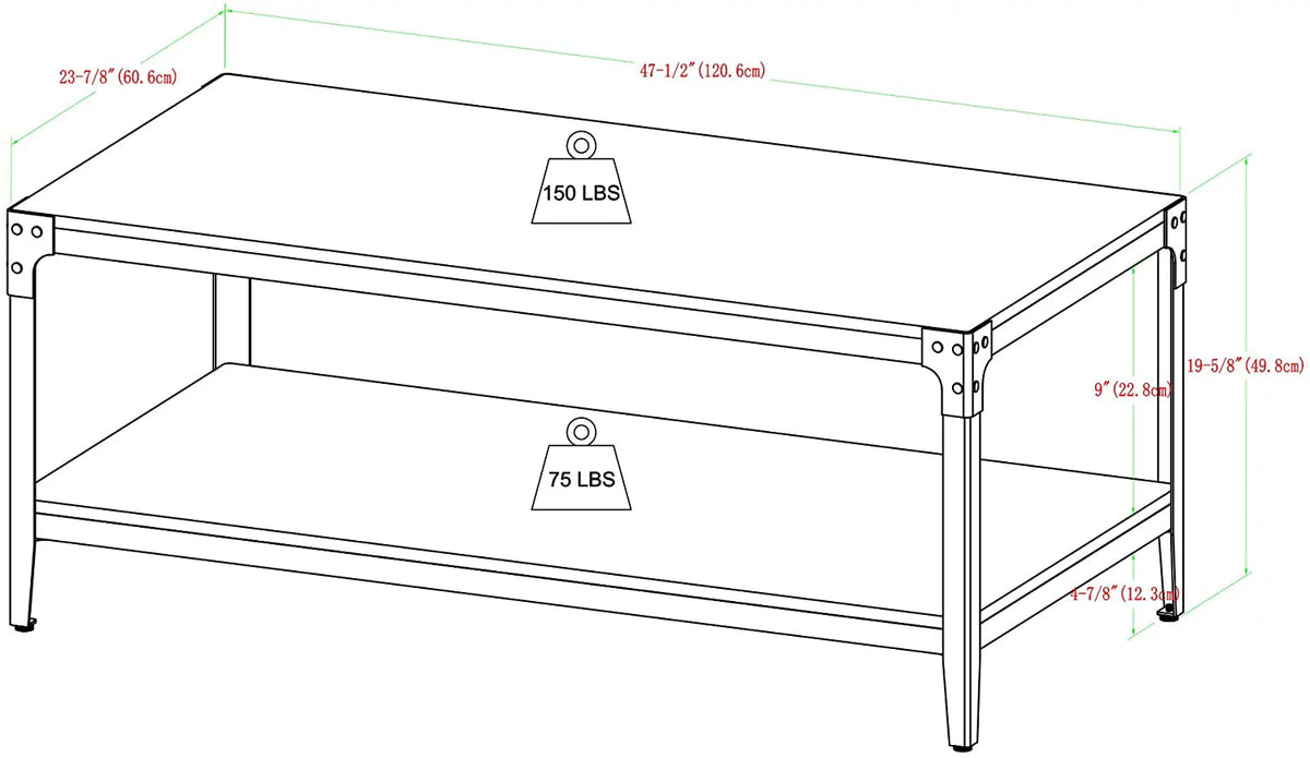 Barnwood Angle Iron and Wood Coffee Table 46 Inch I946876