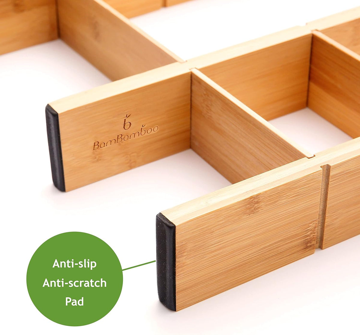 4 Pack Bamboo Drawer Dividers with 9 Inserts Z63008