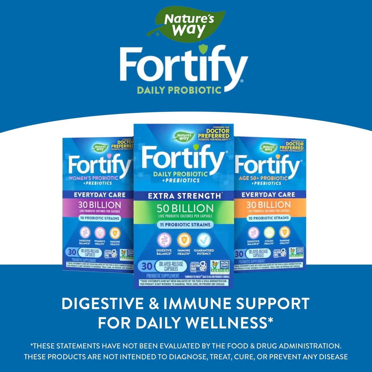 Women's Extra Strength Probiotic Capsules, 50 Billion Live Probiotics, 30 Count Q33156