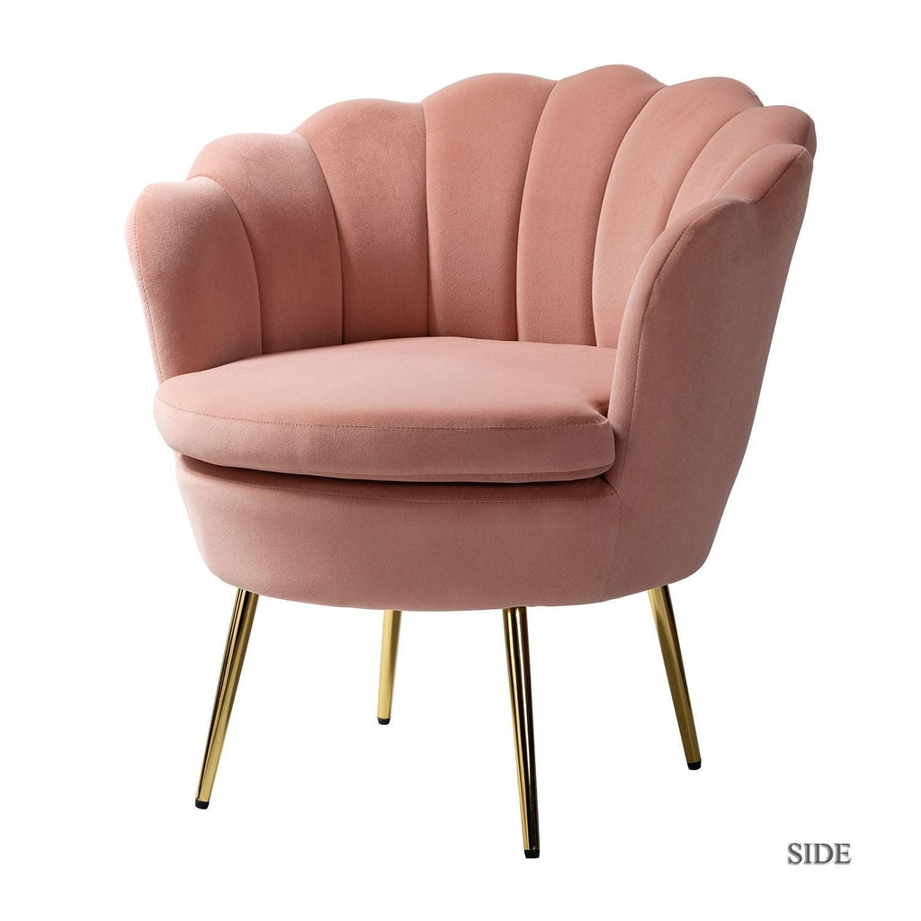 Tufted Barrel Chair with Golden Base - Teal I89259