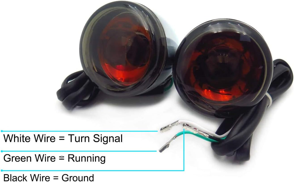 Rear Turn Signal Light Red lens Black Metal Brackets Pack of 2 L3681