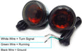 Rear Turn Signal Light Red lens Black Metal Brackets Pack of 2 L3681