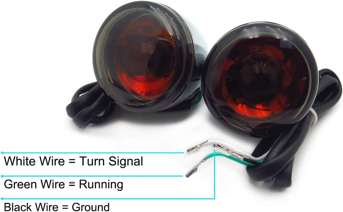 Rear Turn Signal Light Red lens Black Metal Brackets Pack of 2 L3681
