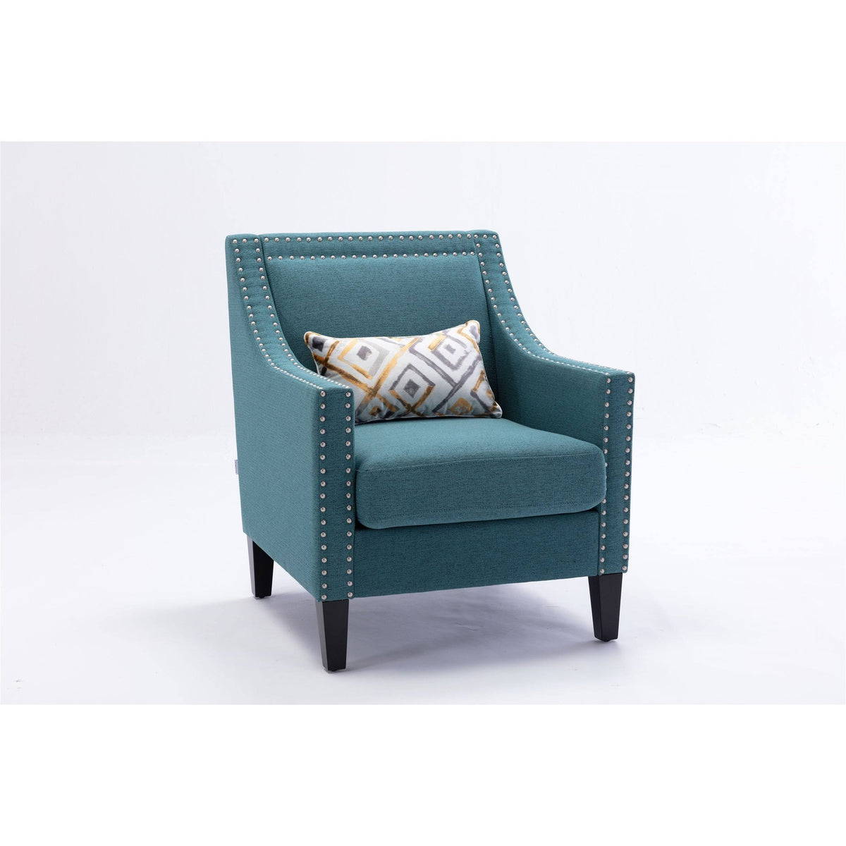 Orange Accent Armchair with Solid Wood Legs V32795