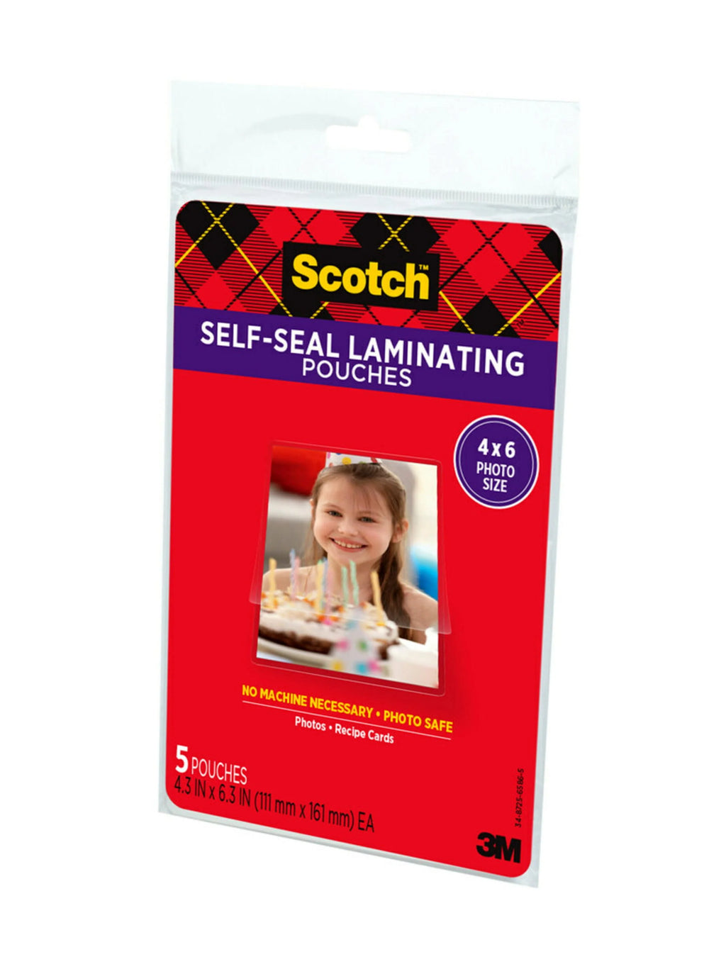 Self-Sealing Laminating Pouches 4.3 in x 6.3 in Gloss Finish 5 Pouches D254504