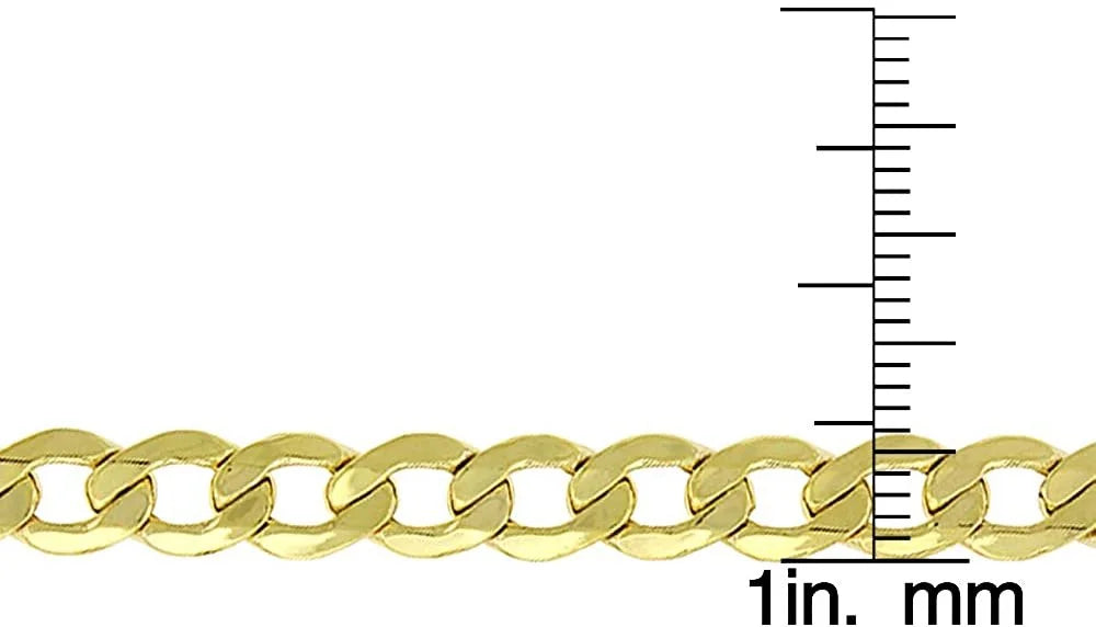 10K Yellow Gold 6mm Hollow Cuban Chain Necklace J638