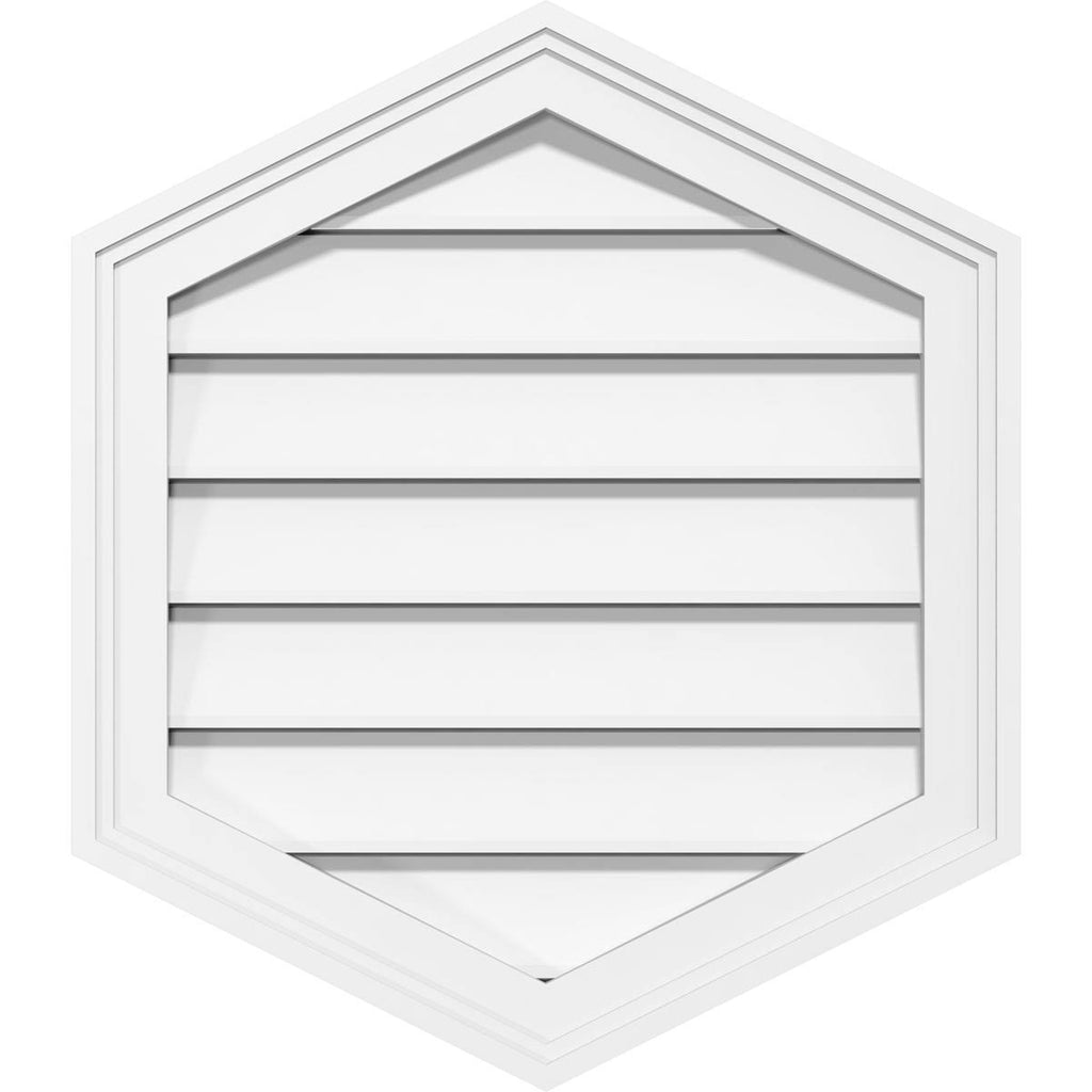 12x22W x 42x22H Vertical Peaked Surface Mount PVC Gable Vent S32687