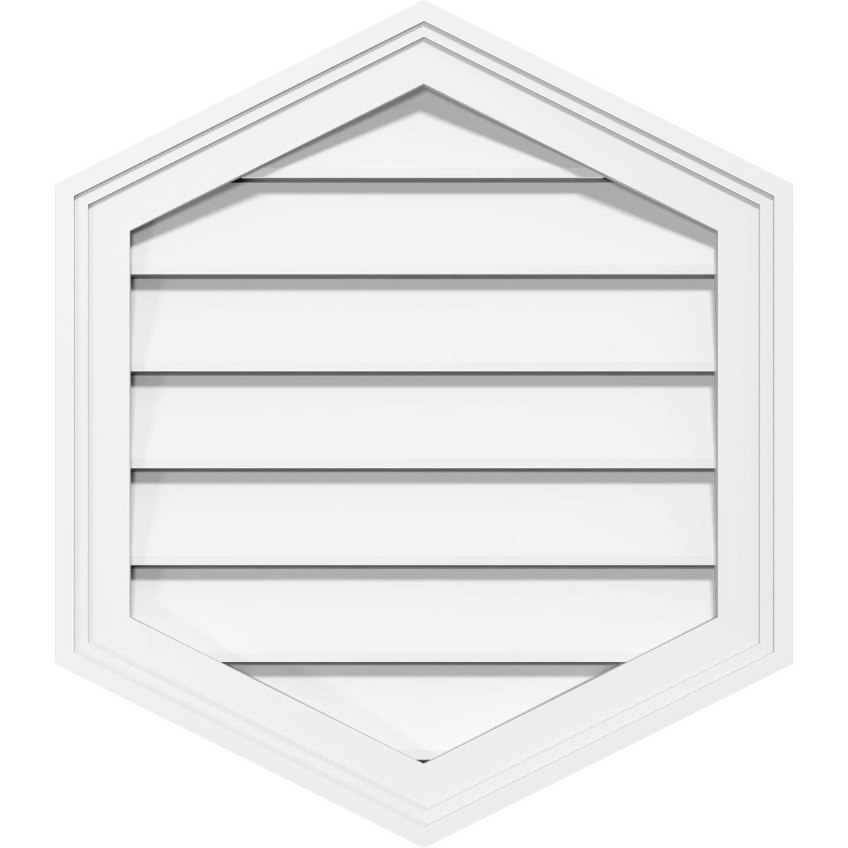 12x22W x 42x22H Vertical Peaked Surface Mount PVC Gable Vent S32687