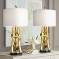 Set of 2 Gold Bamboo Table Lamps V7500