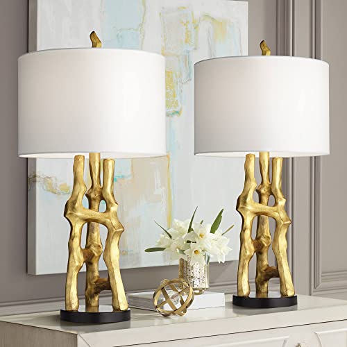 Set of 2 Gold Bamboo Table Lamps V7500