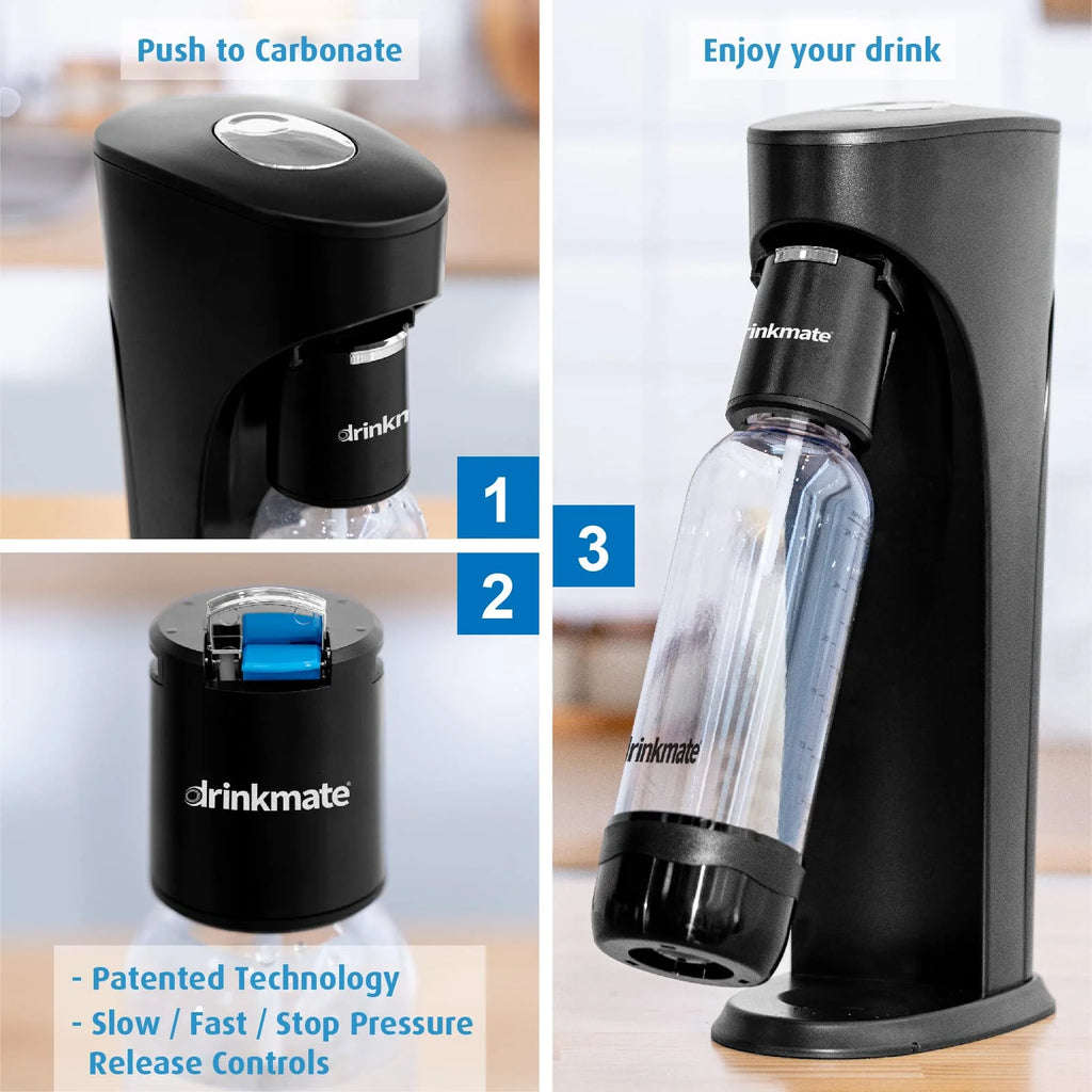 Sparkling Water and Soda Maker with 60L CO2 Cylinder, Two Carbonation Bottles, and Fizz Infuser I328441