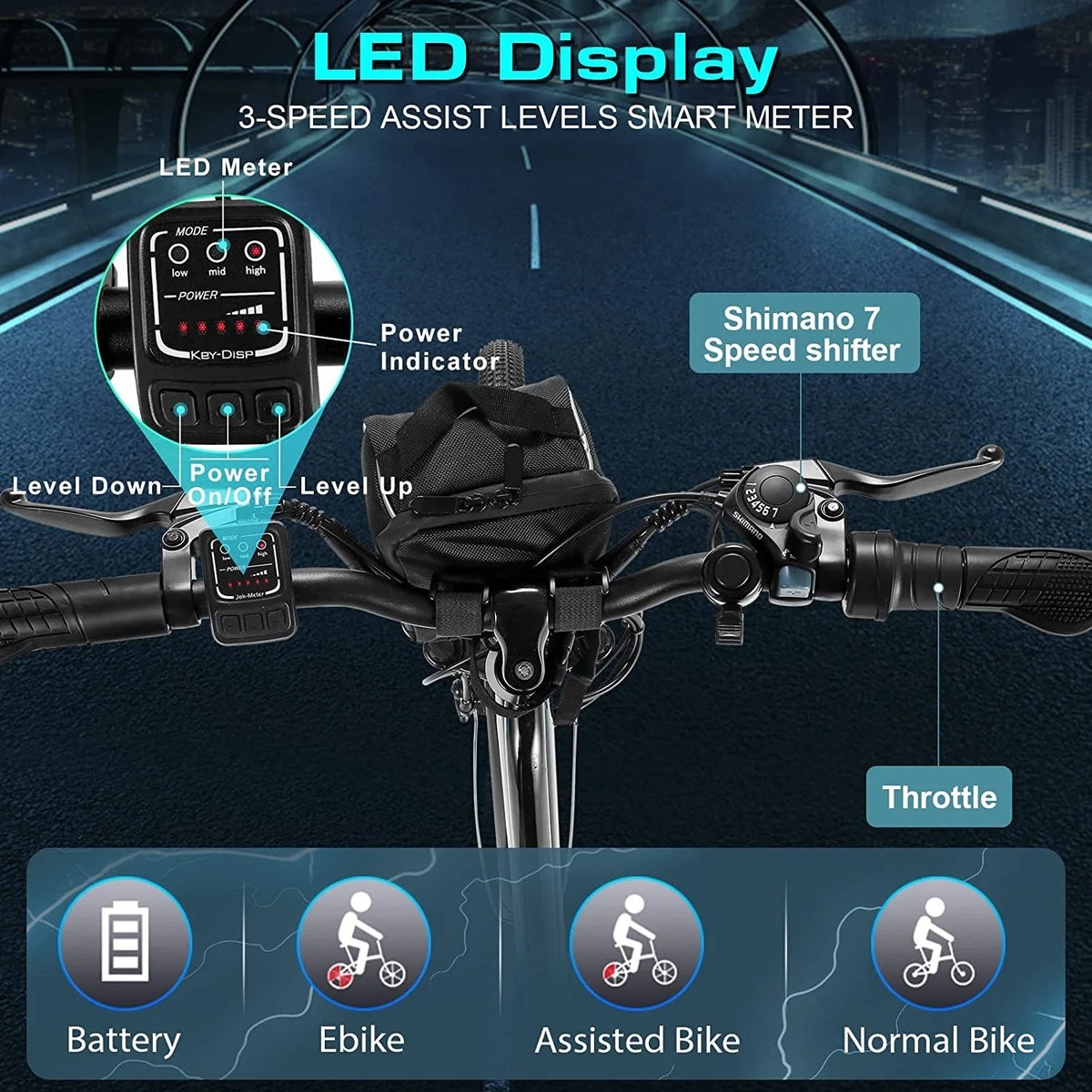 Electric Cruiser Bike 500W Step-Through 20MPH O448