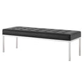 Black Faux Vinyl Leather Accent Chair Bench F13019