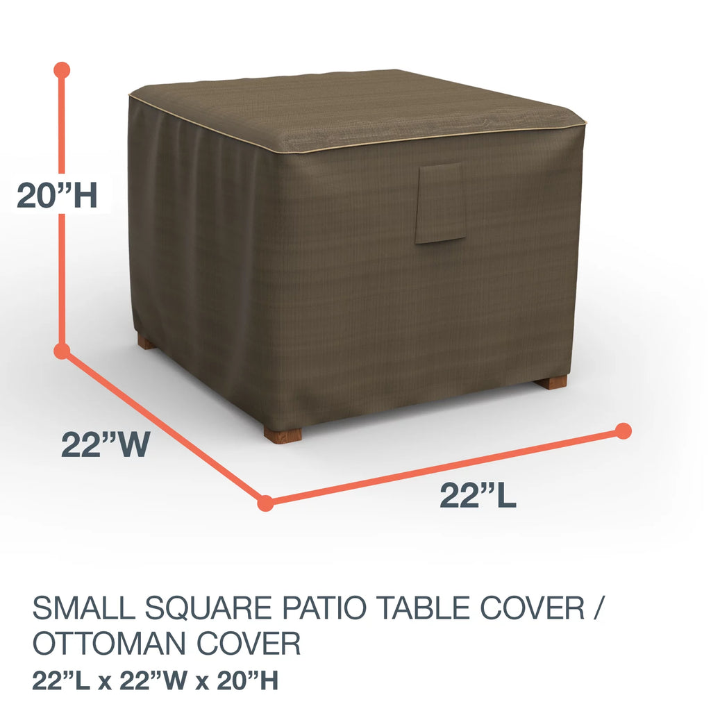 Black and Tan Patio Table Ottoman Cover X42422
