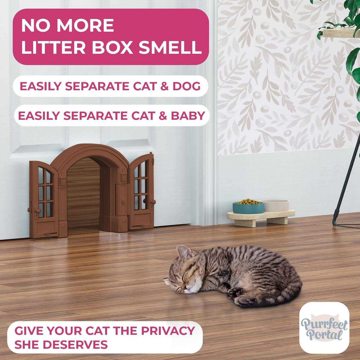 Cat Door Interior Door for Cats Up to 20 lbs I5282