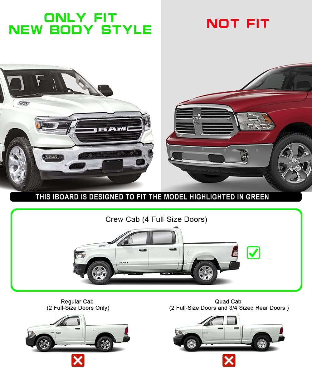 6in Running Boards for Dodge Ram 1500 Crew Cab C95066