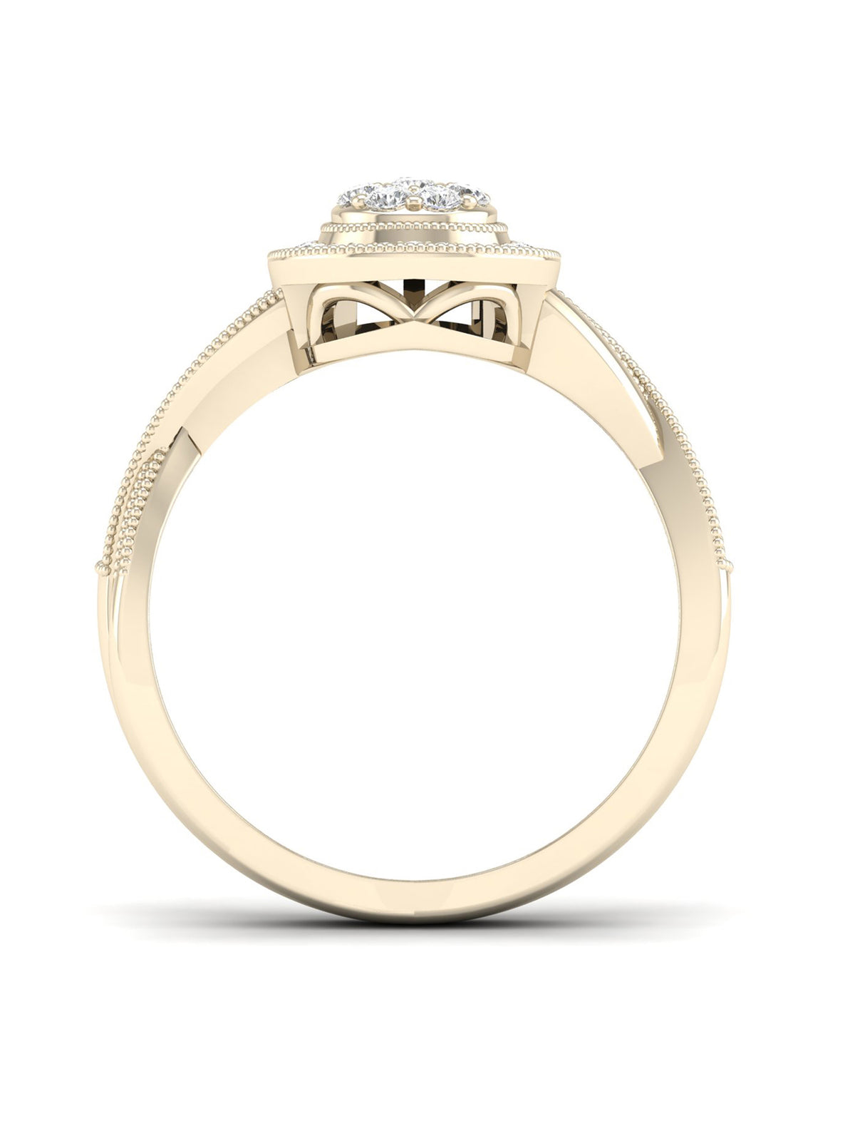 Pear Shape Cluster Halo Promise Ring T7306