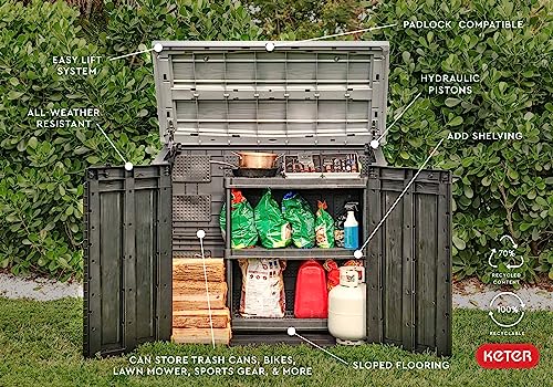 Black Outdoor Resin Storage Shed T26344