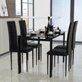 Black 5 Piece Dining Table Set for 4 P486606