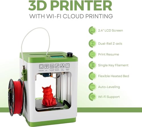 Mini 3D Printer with Auto Leveling, 10M PLA Filament, and SD Card O76467