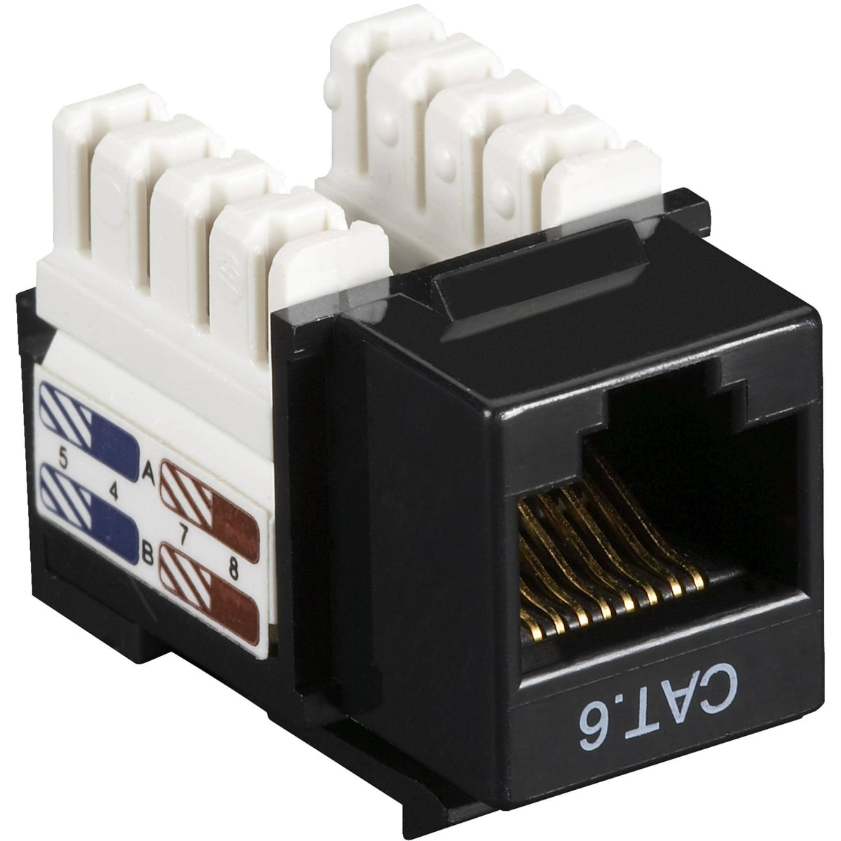 Black Cat6 Keystone Jack 25-Pack O68978