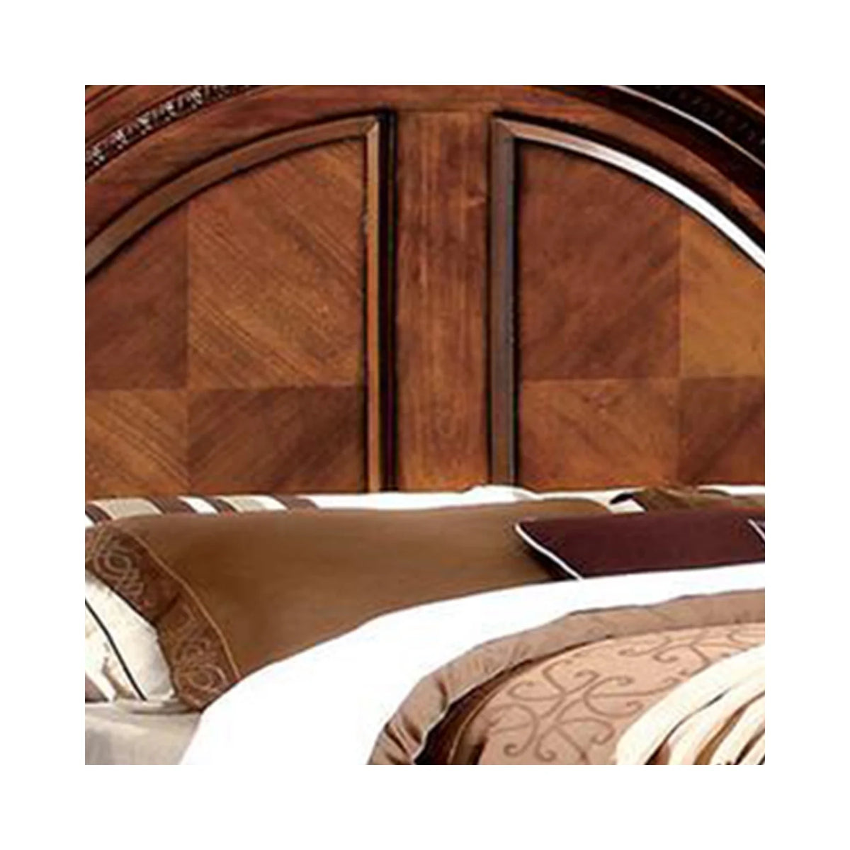 California King Paneled Headboard Bed Brown H568