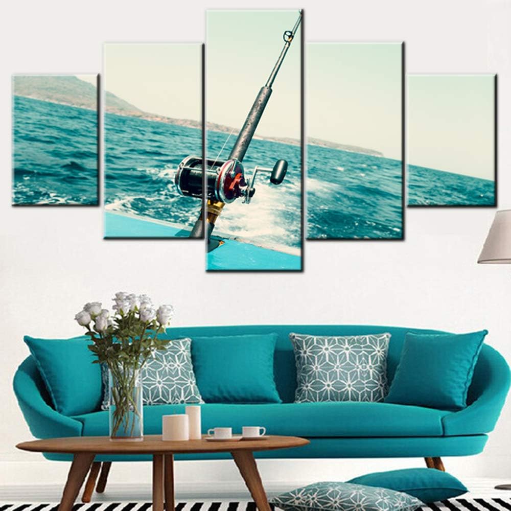5 Piece Canvas Giclee Framed Wall Art (50''W x 24''H) U614