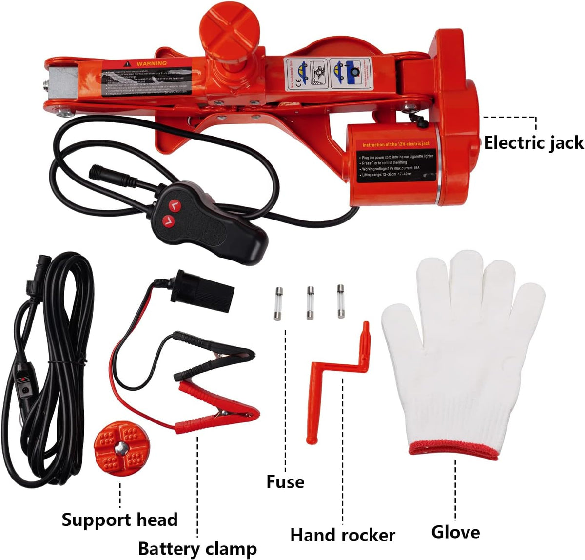 Electric Car Jack 3 Ton Automatic 12V Scissor Jack Pack of 2 Q96144