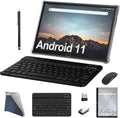 10 inch 4G Tablet with Dual Sim Card Slot, 4GB+64GB+256 Expandable Storage, Keyboard Wireless Mouse Stylus (Black) A7502