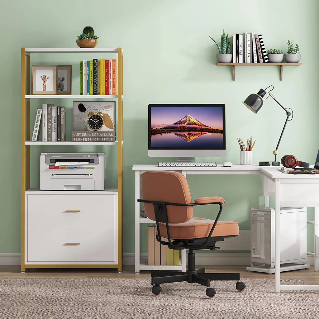 4-Tier Bookshelf with 2 Drawers N544