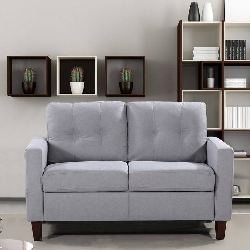 Tufted Mid-Century Loveseat - Beige W436315