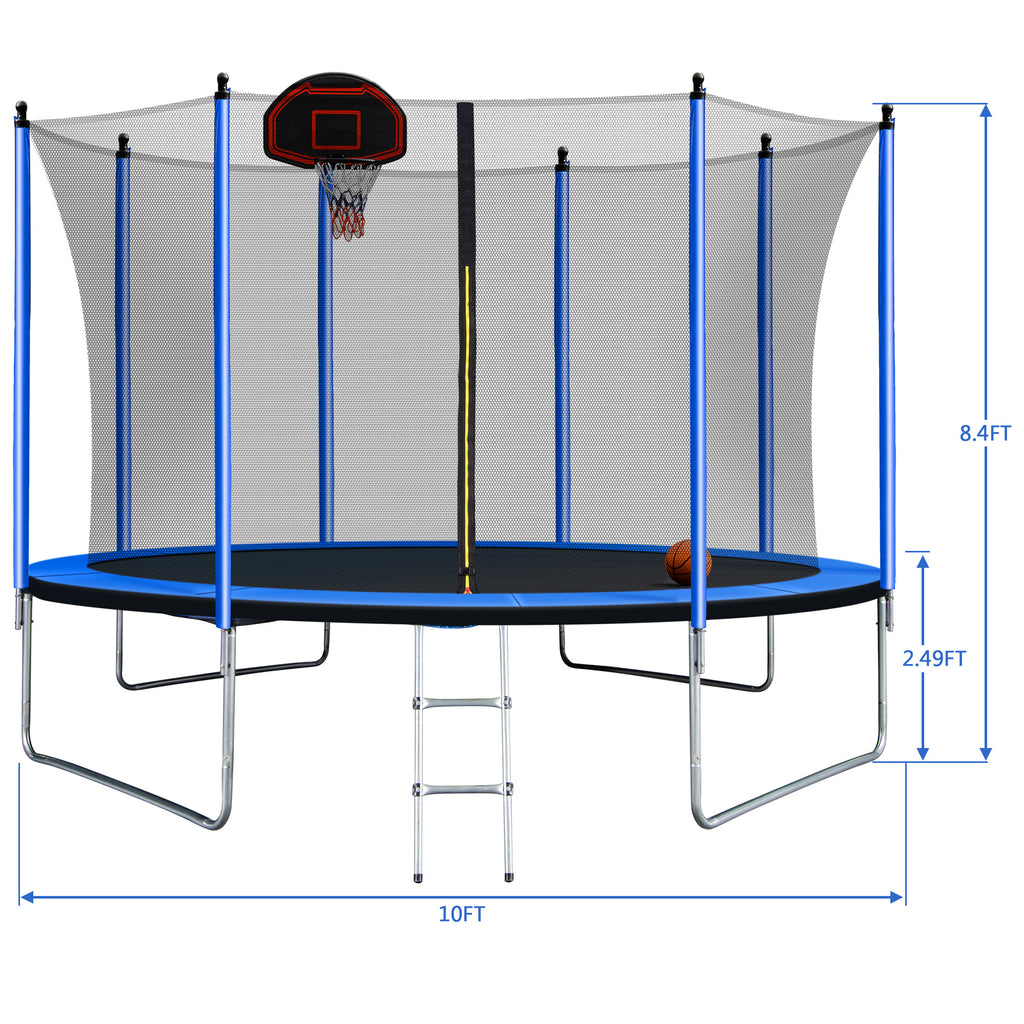 10FT Trampoline with Basketball Hoop Q4079