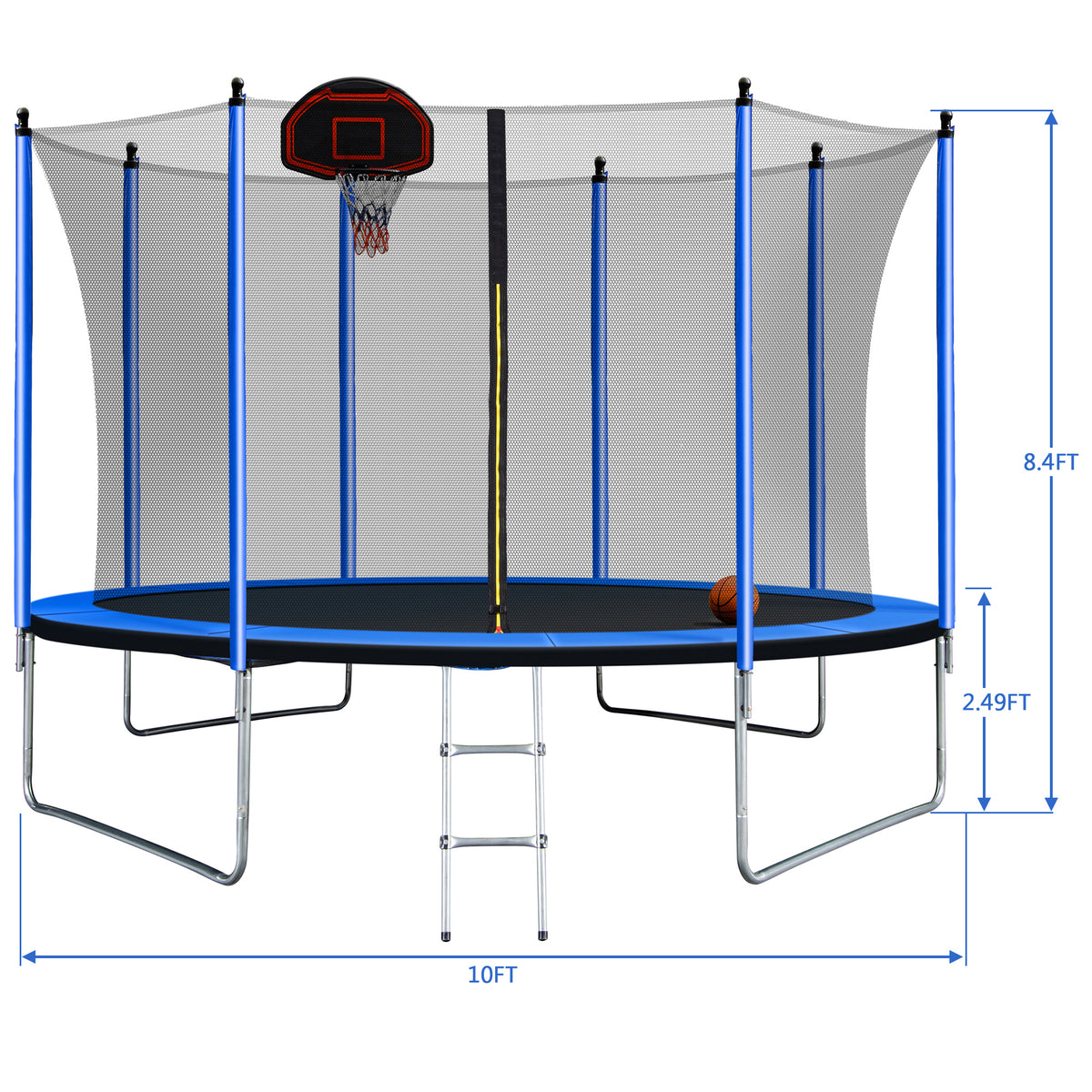 10FT Trampoline with Basketball Hoop Q4079