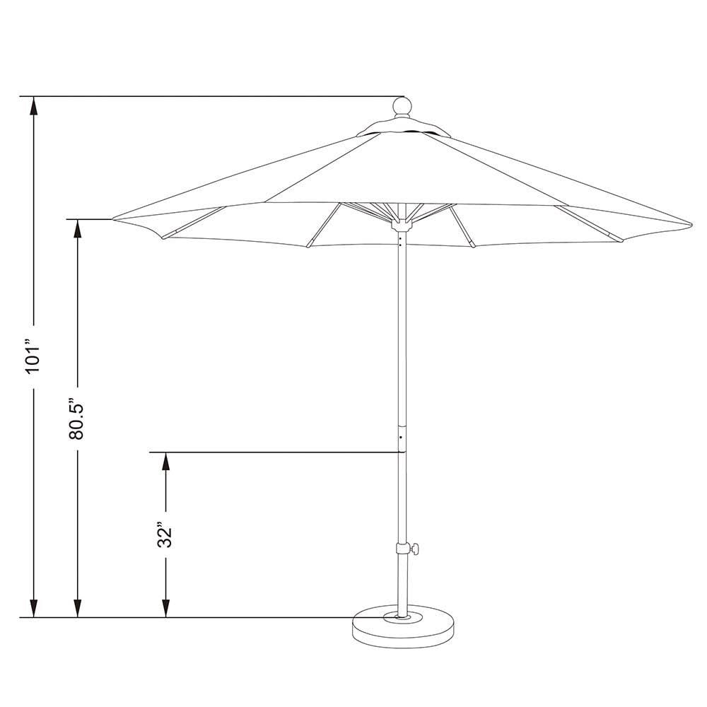 Bronze Fiberglass Market Umbrella S4525